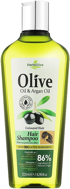 Шампунь для фарбованого волосся з аргановою олією - Madis HerbOlive Shampoo For Coloured Hair With Argan Oil — фото N2