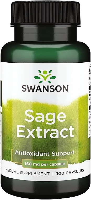 Пищевая добавка "Экстракт шалфея", 160 мг - Swanson Sage Extract — фото N1