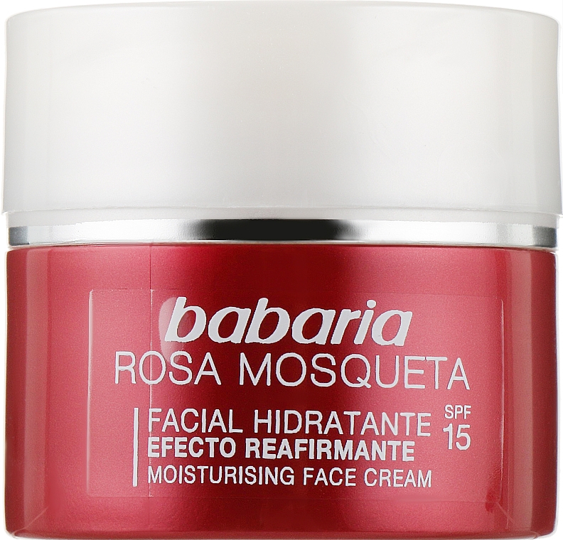 Зволожувальний крем для обличчя, з шипшиною SPF 15 - Babaria Face Cream With Rose Hip SPF15 — фото N2