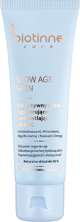 Биоактивная регенерирующая и осветляющая ночная крем-маска - Biotinne Care Slow Age Skin — фото N2