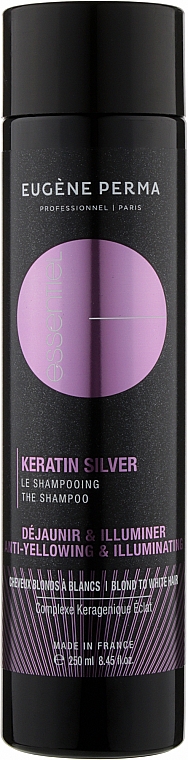 Шампунь с кератином для седых, осветленных и мелированных волос - Eugene Perma Essentiel Keratin Silver Shampoo