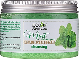 Очищувальний скраб для обличчя з м'ятою і цукровим желе - Eco U Cleansing Mint Sugar Jelly Face Scrub — фото N2