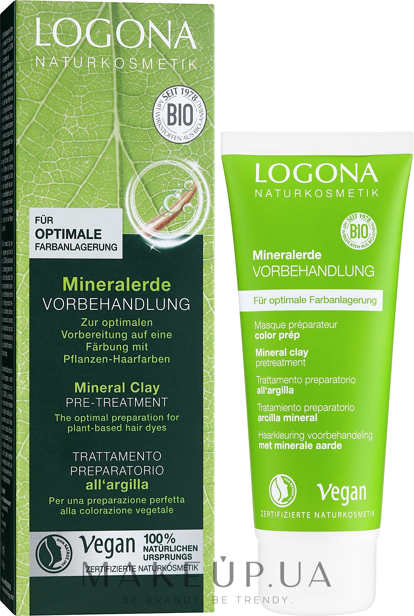 Глина для глибокого очищення волосся та шкіри голови - Logona Bio Mineral Clay Pre-Treatment — фото 100ml