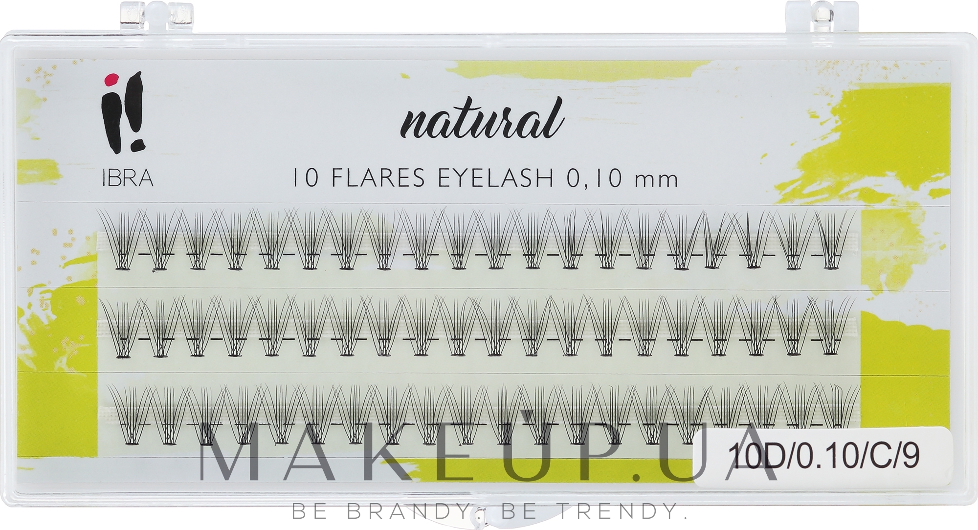 Накладні пучки, 0.10-C/9 mm - Ibra 10 Flares Eyelash Knot Free Naturals — фото 60шт