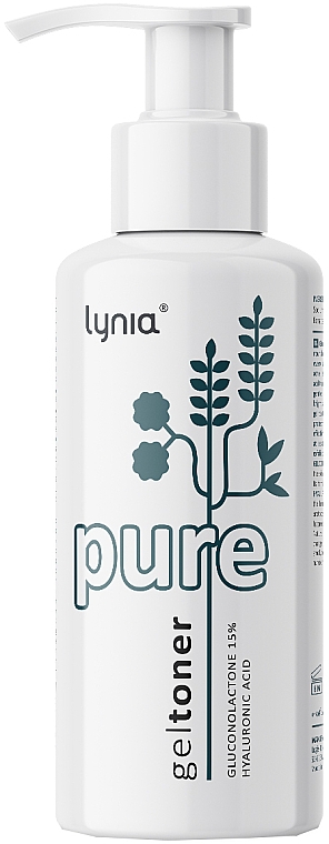 Гель-тонік для обличчя з глюконолактоном 15% - Lynia Pure Gel Toner Gluconolactone 15% Hyaluronic Acid — фото N1