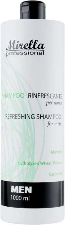 Шампунь для мужчин, с ментолом и касторовым маслом - Mirella Professional Shampoo — фото N3