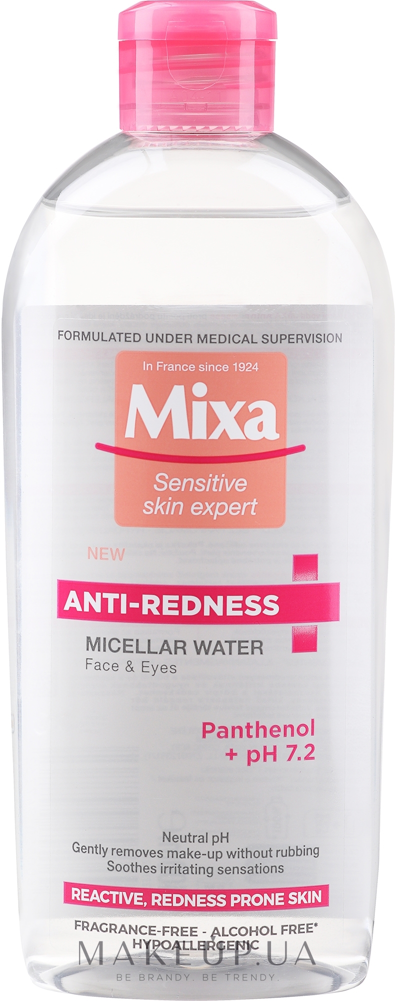 Мицеллярная вода против раздражений для чувствительной кожи лица - Mixa Anti-redness Micellar Water Anti-irritation — фото 400ml