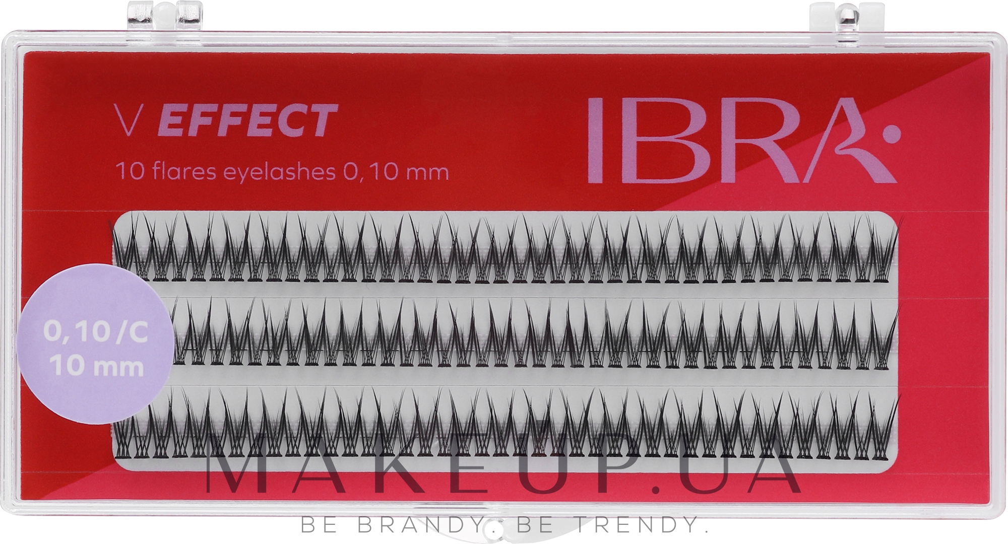 Пучки вій "V ефект" С 0.10, 10 мм - Ibra 10 Flares Eyelash — фото 60шт