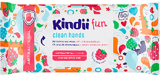 Антибактериальные освежающие салфетки - Kindii Fun Kids Care — фото N1