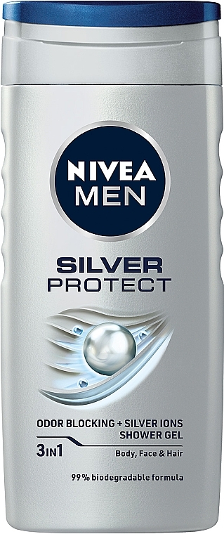 Гель для душа "Серебряная защита" - NIVEA MEN 