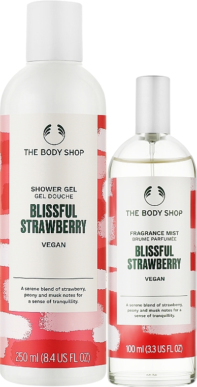 Набор - The Body Shop Berries & Bliss Blissful Strawberry Treats (sh/gel/60ml + b/spray/100ml) — фото N2
