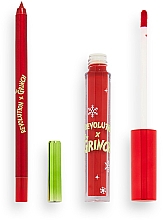 Набор - Makeup Revolution x The Grinch Little Max Lip Kit (lipstick/3ml + lip/pencil/1g) — фото N2
