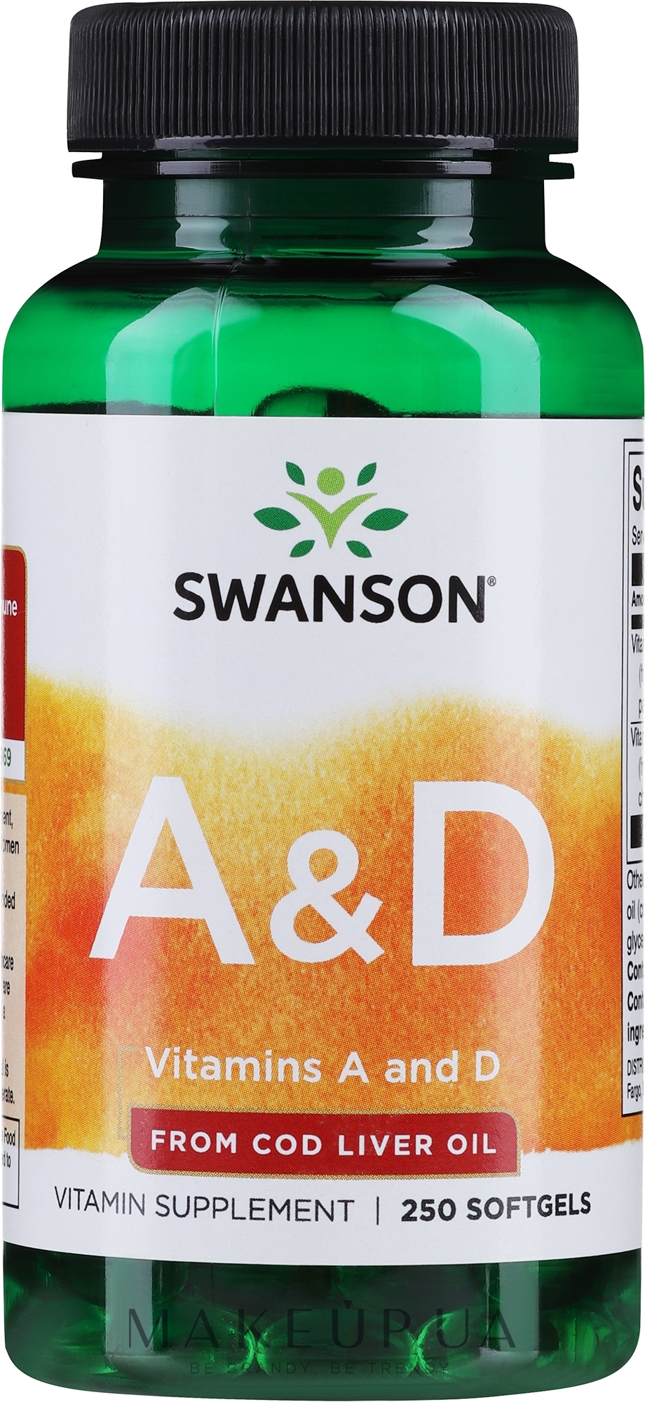Харчова добавка "Вітамін A + D" - Swanson Vitamin A + D — фото 250шт