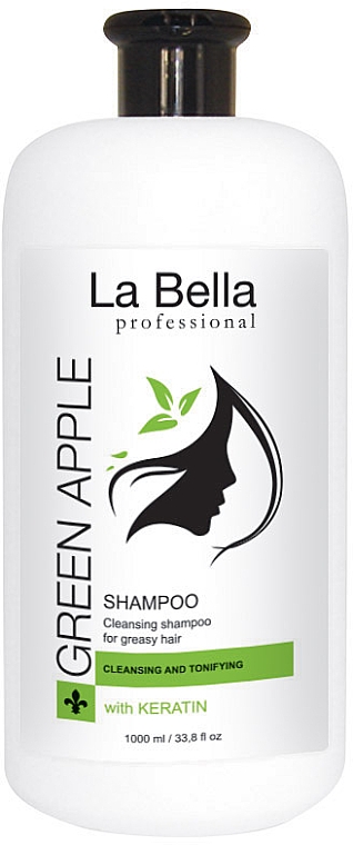 Шампунь для волосся "Яблуко і лимон з кератином" - La Bella Greenapple Shampoo — фото N1