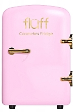 Косметический мини-холодильник, розовый с золотым логотипом - Fluff Cosmetic Fridge — фото N1