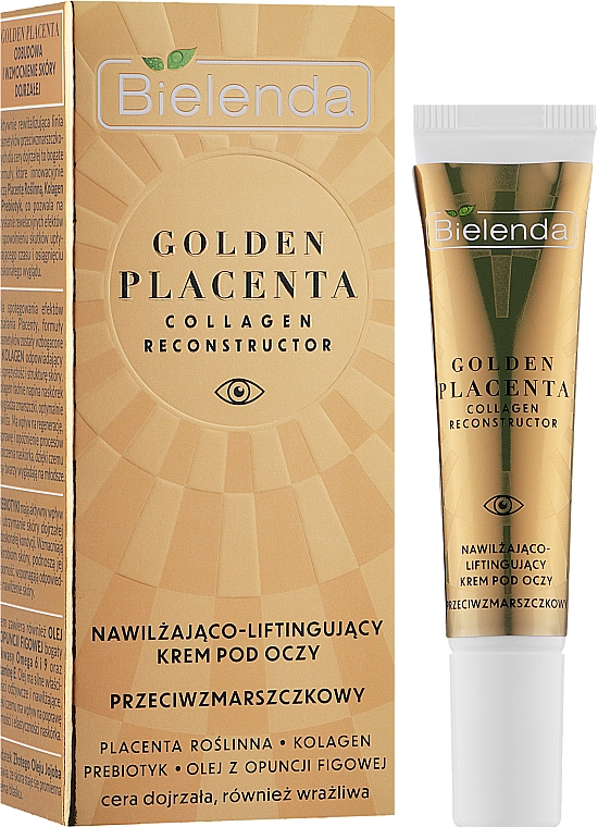 Зволожувальний і підтягувальний крем для шкіри навколо очей - Bielenda Golden Placenta Collagen Reconstructor — фото N2