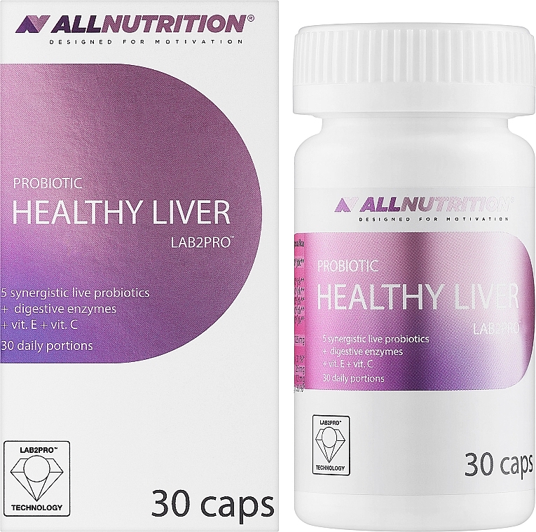 Пищевая добавка пробиотик "Healthy Liver", в капсулах - Allnutrition Probiotic LAB2PRO — фото N2