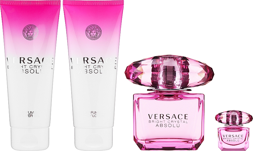 Versace Bright Crystal Absolu - Набір (edp/90ml + b/lot/100ml + edp/5ml + sh/gel/100ml) — фото N2