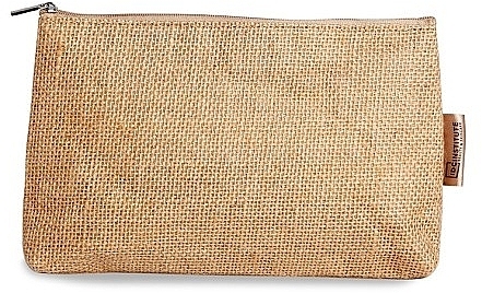 Косметичка льняная, бежевая молния - IDC Institute Linen Cosmetic Bag — фото N1