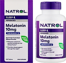 Мелатонин, 10 мг, медленное высвобождение - Natrol Sleep Melatonin Advanced Time Release  — фото N2