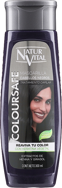 Маска для збереження кольору фарбованого волосся - Natur Vital Coloursafe Henna Hair Mask Black Hair — фото N1