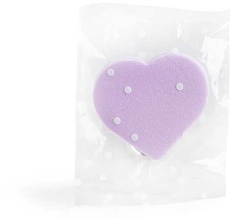 Спонж для макіяжу "Серце", ліловий - IDC Institute Makeup Sponge Heart — фото N1