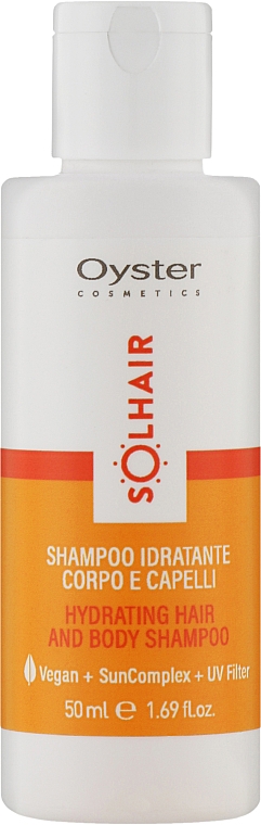 Увлажняющий шампунь для волос и тела с ультрафиолетовым фильтром - Oyster Cosmetics Solhair Shampoo — фото N1