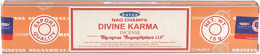 Пахощі "Божественна карма" - Satya Divine Karma Incense — фото N1
