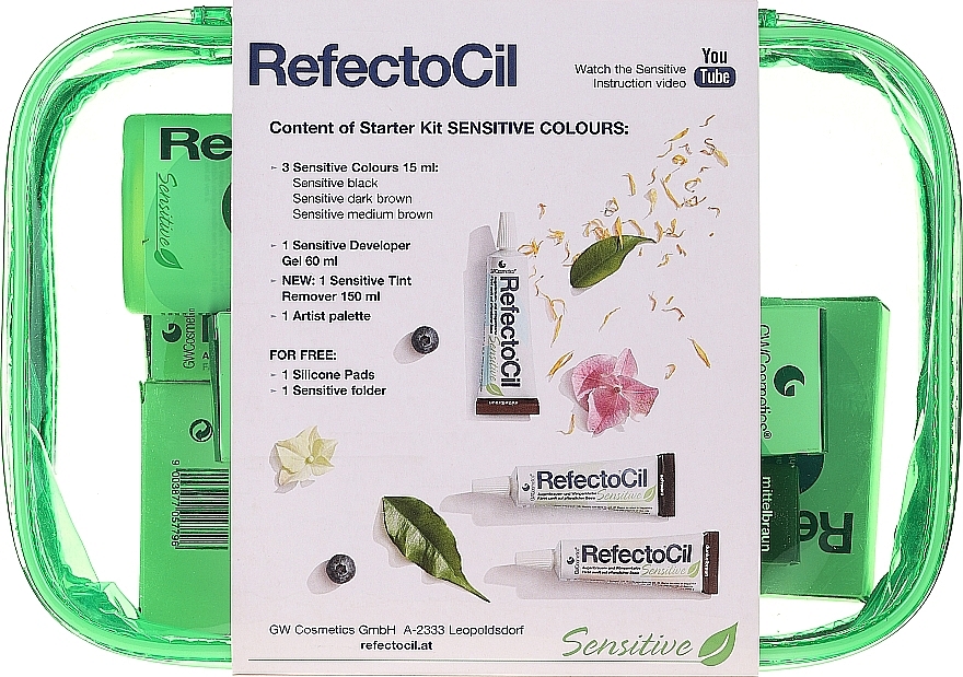Стартовый набор для окрашивания для чувствительной кожи - RefectoCil Sensitive Colours (dye/3x15ml + developer/gel/60ml + tint/remover/150ml + artist/palette + pads + folder) — фото N2