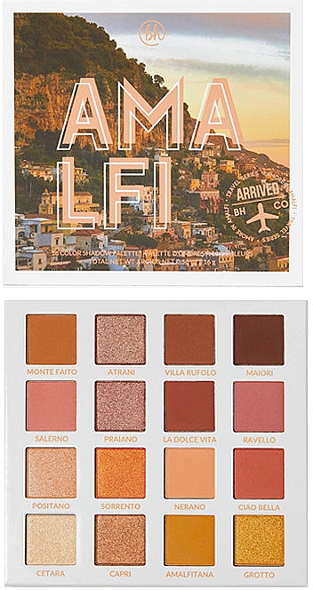 Палетка теней для век - BH Cosmetics Amore In Amalfi Eyeshadow Palette  — фото N1