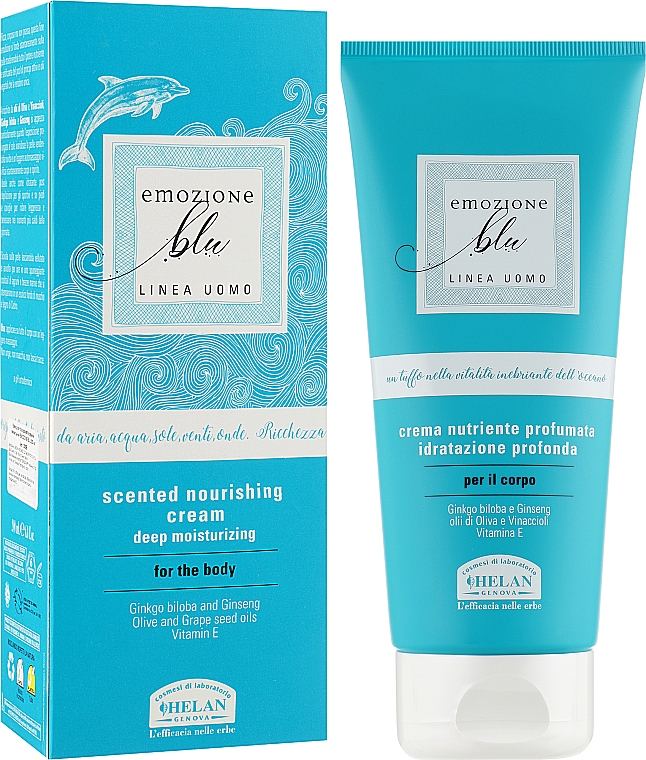 Крем ароматизований живильний для чоловіків - Helan Emozione Blu Scented Nourishing Cream — фото N2