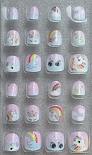 Накладные ногти для детей "Единорог и радуга", белый, 956 - Deni Carte Magic Miss Tips — фото N2
