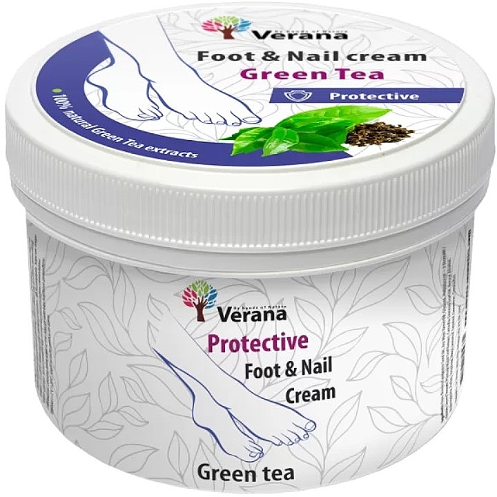 Захисний крем для ніг і нігтів "Зелений чай" - Verana Protective Foot & Nail Cream Green Tea — фото N1