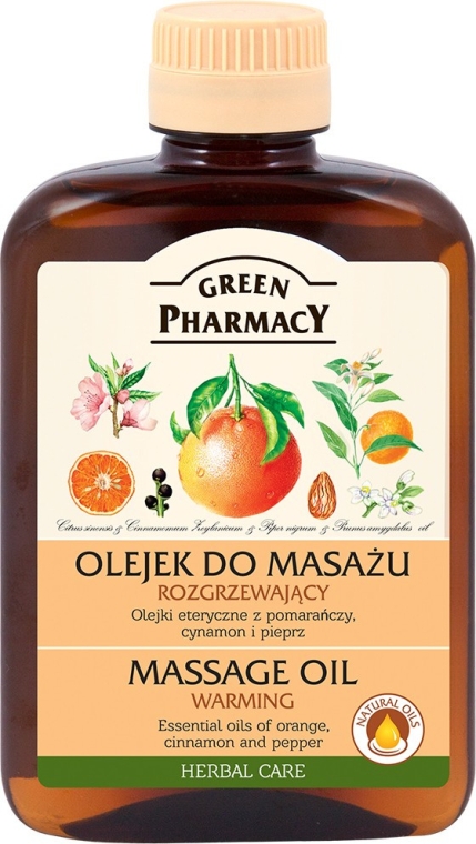 Розігрівальна масажна олія для тіла - Green Pharmacy Warming Massage Oil — фото N1