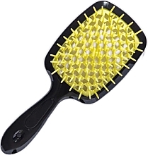 Духи, Парфюмерия, косметика Расчёска для волос, черная с желтым - Hollow Comb Superbrush Plus Black Blue Yellow