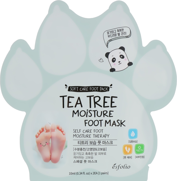 Маска для ног увлажняющая с экстрактом чайного дерева - Esfolio Tea Tree Moisture Foot Mask 