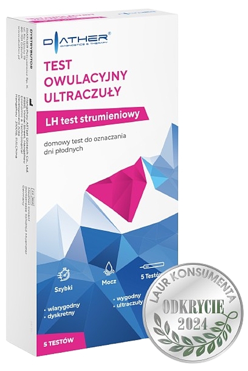 Сверхчувствительный тест на овуляцию, 5 шт. - Diather Diagnostics & Therapy  — фото N1