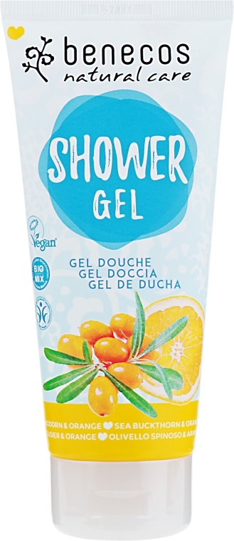 Гель для душа "Облепиха-апельсин" - Benecos Natural Care Shower Gel — фото N1