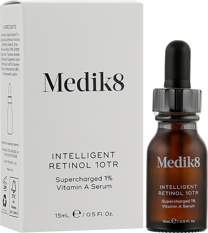 Ночная сыворотка с ретинолом 1 % - Medik8 Intelligent Retinol 10TR Supercharged 1% Vitamin A Serum — фото N2