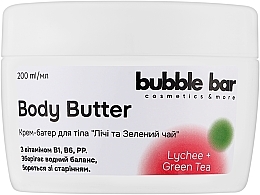 Крем-батер для тіла "Лічі та Зелений чай" - Bubble Bar Body Butter — фото N1