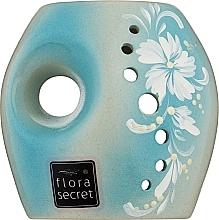Аромалампа "Ирис", молочно-голубая с цветами - Flora Secret — фото N1