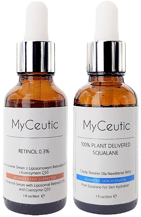 Набір - MyCeutic Retinol Skin Tolerance Building Retinol 0.3% Squalane Set 1 (f/ser/30mlx2) — фото N1