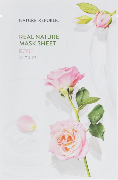 Тканинна маска для обличчя з екстрактом троянди - Nature Republic Real Nature Mask Sheet Rose