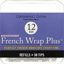 Парфумерія, косметика Тіпси вузькі - Dashing Diva French Wrap Plus White 50 Tips (Size - 12)