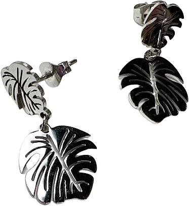 Сережки жіночі, пальмове листя, срібні - Lolita Accessories — фото N1