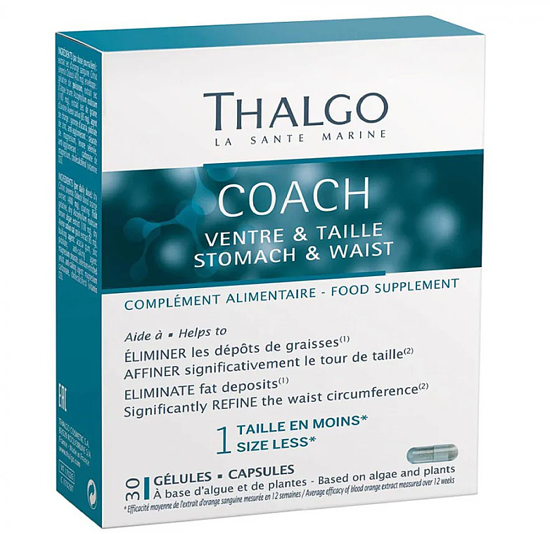 Капсулы для живота и талии, 30 шт - Thalgo Coach Stomach and Waist