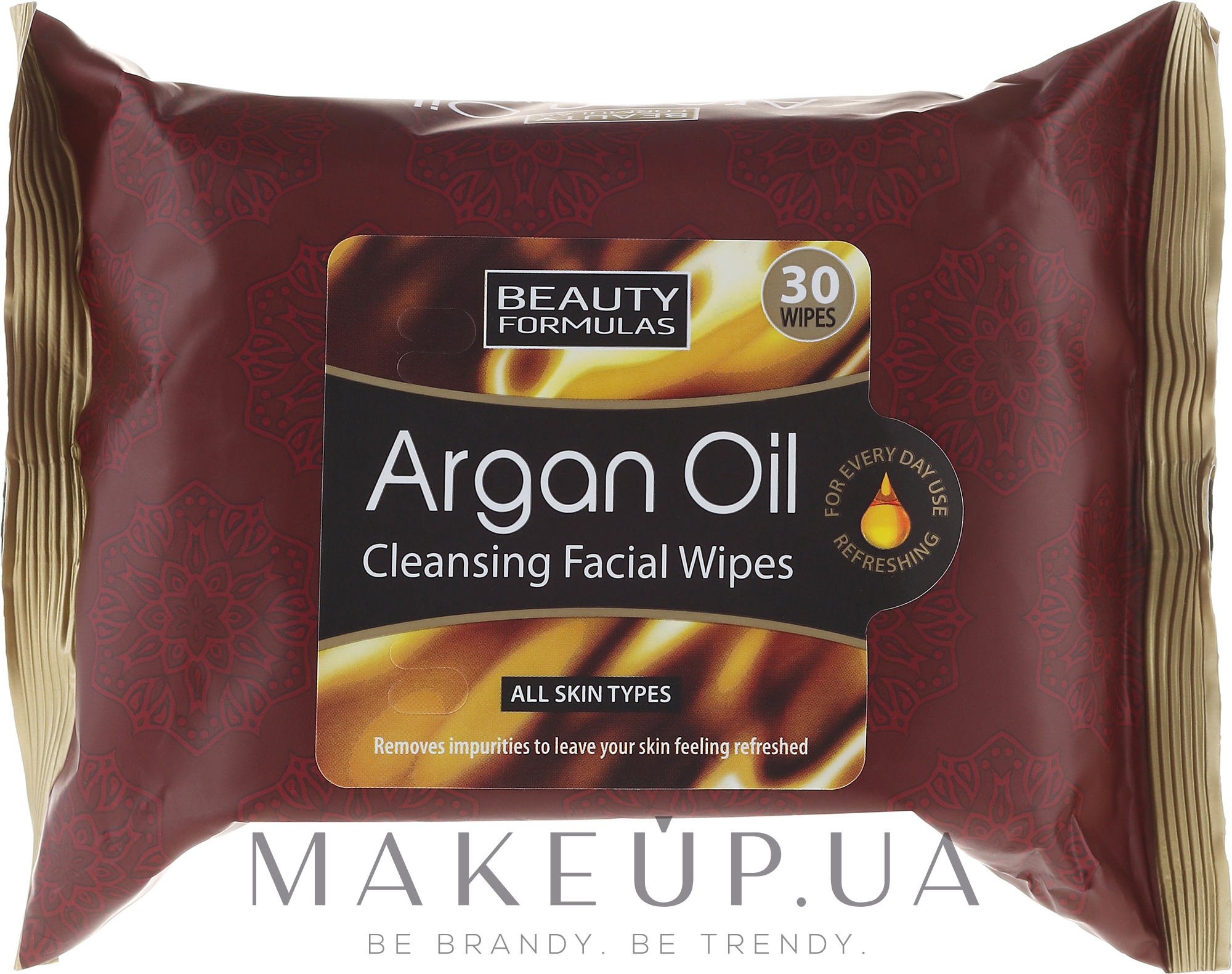 Серветки для обличчя, очищувальні  - Beauty Formulas Argan Oil Cleansing Facial Wipes — фото 30шт