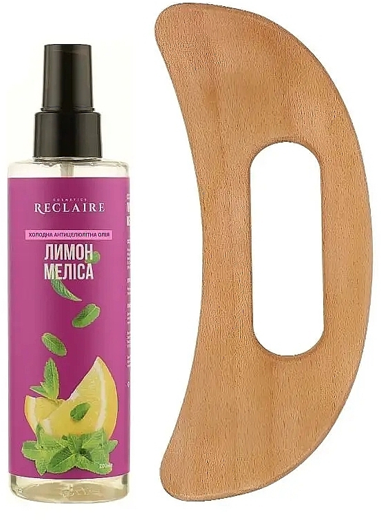 Набор "Лимон-Мелисса" - Reclaire (b/oil/200ml + b/massager) — фото N1