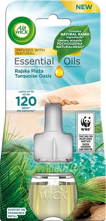 Сменный блок к освежителю воздуха "Райский пляж" - Air Wick Essential Oils Electric Turquoise Oasis — фото N1