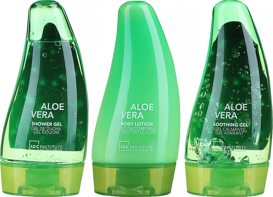 Набір для тіла для подорожі - IDC Institute Aloe Vera Travel Pack (sh gel/80 ml + b/lot/80ml + sooth gel/80 ml) — фото N2